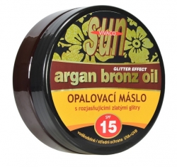 Opalovací máslo Glitter effect s BIO arganovým olejem SPF 15 SUN 